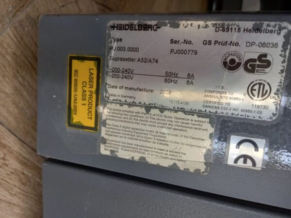 CÓD. 2552 - CTP Heidelberg Suprasetter A 74, ano 2008 - Imagem 5